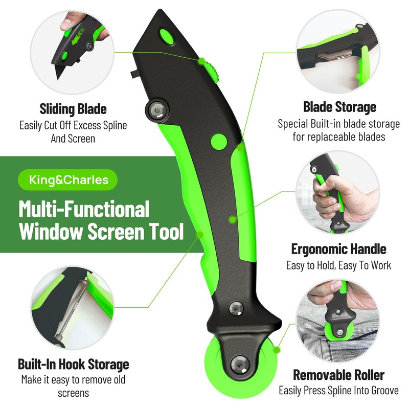 King&Charles Window Screen Replacement,Versatile Window Screen Door Kit