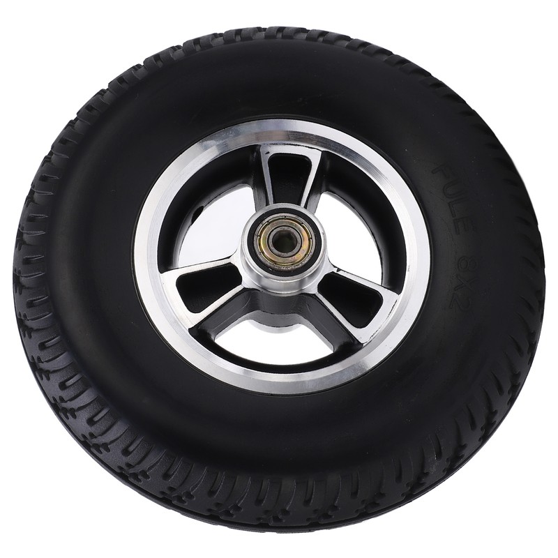 Wheelchair Wheel Replacement Solid PU Reinforced Aluminum Alloy Hub Walker