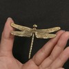 3pcs Gold Dragonfly Sculpture Solid Metal Insect Ornament Mini Insect