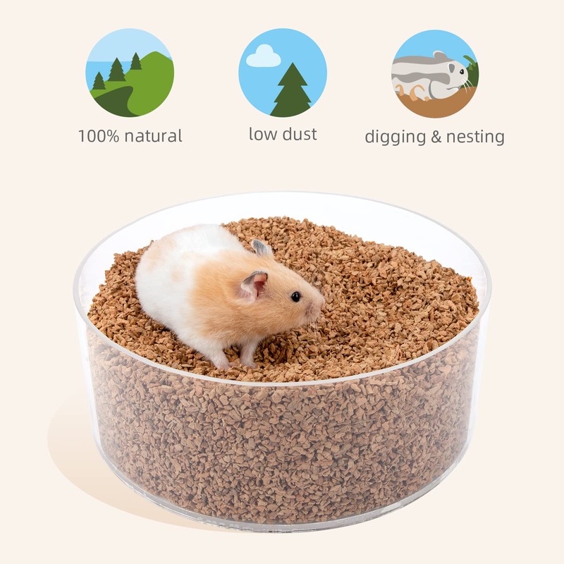 Niteangel Natural Coco/Cork Hamster Bedding Pet Litter for Dwarf Syrian
