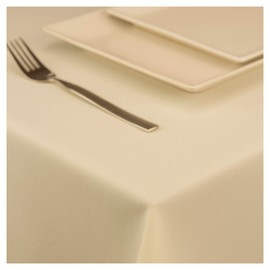 StoffTex Tischdecke I Tischläufer I Tischtuch I Tischwäsche I Dauerhaft Kratzfest I Tischdekoration aus Polyester für Wohnzimmer, Esszimmer, Balkon, Garten (Ecru, 140 x 180 cm Oval)