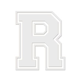 Applicable Pun Varsity Letter R - Vinyl Decal for Outdoor Use on Cars, ATV, Boats, Windows and More - White 3 Inches Tall