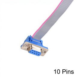 Unifizz 2 Pack 2.54mm Pitch 20mm Length DB9 Female to FC-10 Female IDC Ribbon Cable for PC Motherboard 3D Printer LED Display