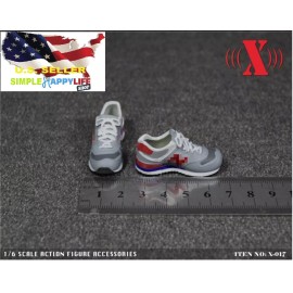 zy toy 1/6 female Gray sneakers shoes boots for 12" figure hot toys phicen kumik ❶USA❶