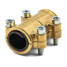 Gebo Pipe Clamp 15 mm DVGW - Sealing Clamp Made of Brass with EPDM Rubber Seal - Clamp for Repairing Copper Pipe - Repair Clamp Water Pipe Safe for Drinking Water