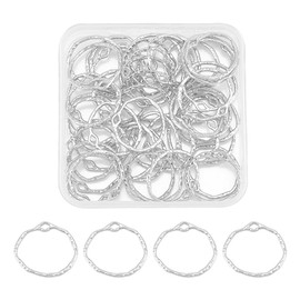 UNICRAFTALE about 50pcs Round Open Back Bezel Pendants Alloy Ring Frame Pendants Epoxy Resin Pressed Flower Jewelry Blank Charms for DIY UV Resin Pressed Flower Crafts Jewelry Making