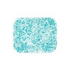 Enamelware Large Open Roaster, 13.5 x 10.75 inches, Turquoise/White Splatter