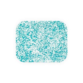Enamelware Large Open Roaster, 13.5 x 10.75 inches, Turquoise/White Splatter