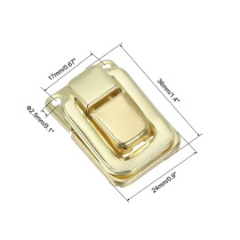 PATIKIL 12pcs 1.4" x 0.9" Toggle Catch Lock Jewelry Box Wooden Case Decorative Light Gold Metal Buckle Hasp Lock Latch Clasp