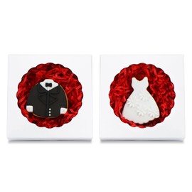 XINHPKGG 100 Pcs Cookie Boxes with round window: 4 1/2" x 4 1/2" x 1 1/5" Inch Individual Small Gift Boxes, Mini Dount Boxes, Single Treat Boxes, Dessert Boxes