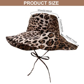 Luxvara Leopardenmuster Fischerhut, Fischerhüte, Anglerhut, Sommer Sonnenhut, für Damen und Herren, Urlaub, Wandern, Camping, Einkaufen