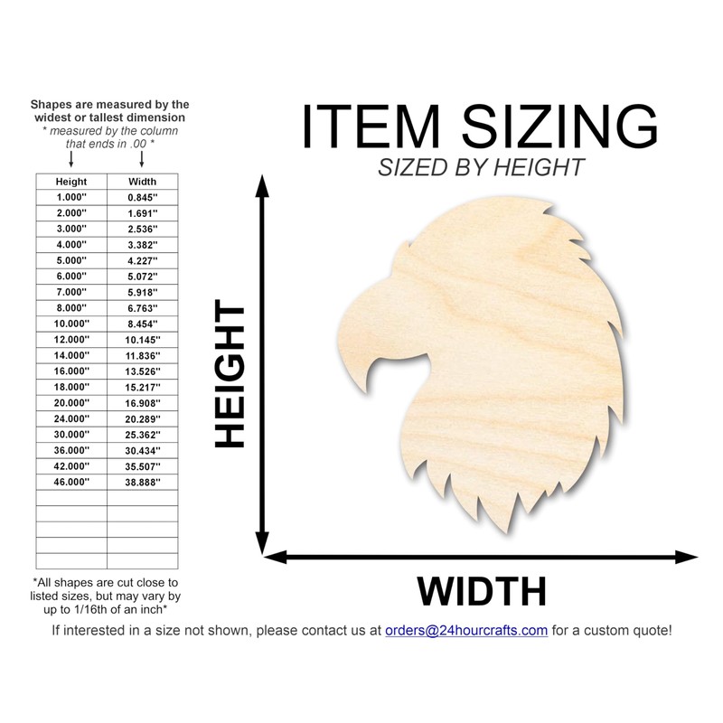 Unfinished Wood Eagle Head Shape | DIY Craft Cutout |