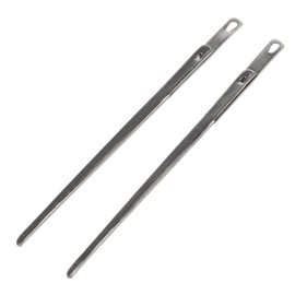 Dophee 2Pcs Sewing Leather Needle Manual Lacing Threading Single Prong Steel Needle LeatherCraft Tool Handmade Leather Tools DIY Skin Tool