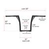 WSays Gloss Black 10" Rise Ape Hangers Handlebar 1-1/4" Diameter