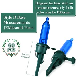 Honoson 60 Pieces LED Replacement Christmas Bulb 3v Waterproof LED Lights Bulb Bulk for Christmas Tree Decorations Xmas Indoor Outdoor Home Light Decor(Green Base with Fresh Color Bulb)