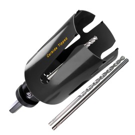 PLG2SUPT Carbide Tipped Hole Saw Cutter 5” 127mm for Thick Wall, Roof, 6.6” Deep Cutting with Arbor for Multi Purpose, Hard Wood, Hardy Plank, MDF, Wall Tile, Air Brick,