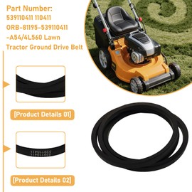 539110411 1/2"x 56" Lawn Mower Drive Belt Compatible with H-usqvarna Poulan AYP Craftsman Zero Turn Mower Replaces 539110411 110411