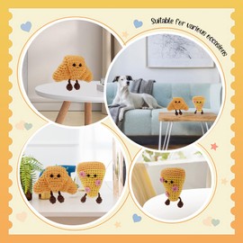 Crochet Kit, Beginner Pizza and Croissant Crochet Kit, Complete Amigurumi Starter Set with Video Tutorials with Video Tutorials, Complete DIY Yarn Craft Gift for Children and Adults