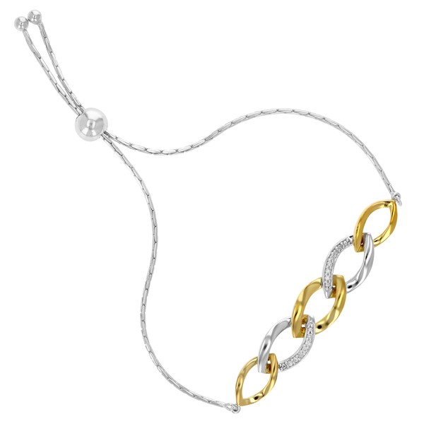 Vir Jewels 1/10 cttw Diamond Bolo Bracelet Yellow Gold Plated
