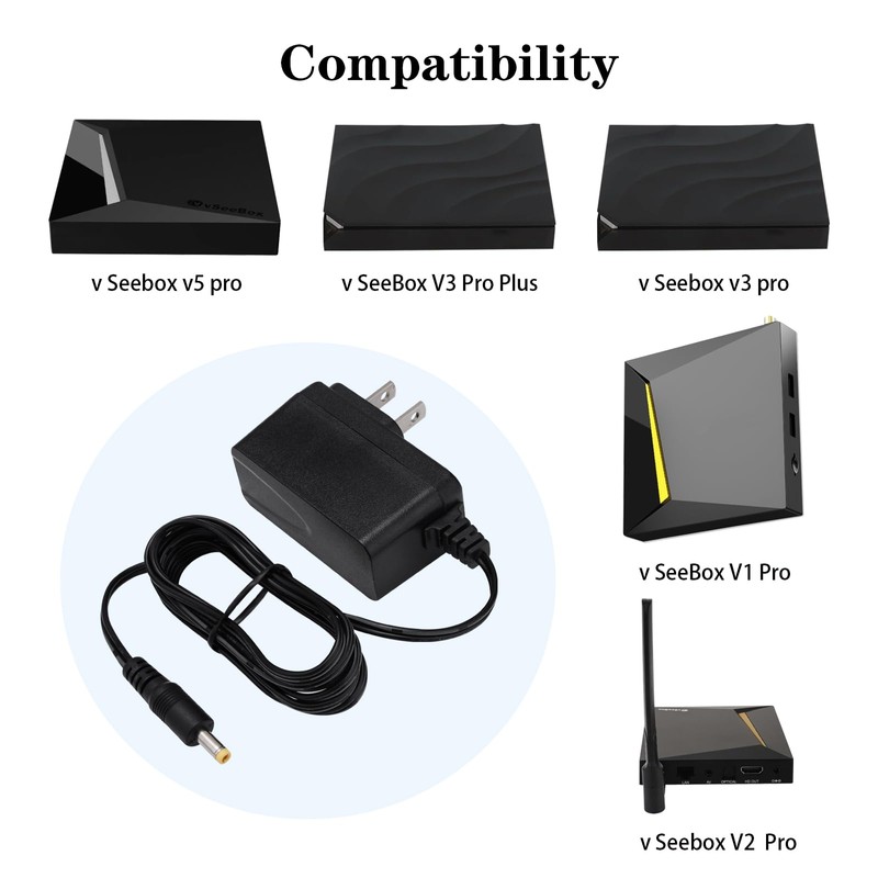 for Vseebox Power Cord Compatible with vSeeBox V1, V2, V3