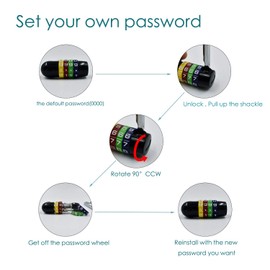 6.5 inch (16.5cm) Long Shackle Beam Gym Locker Lock, 4 Digit Combination Lock,Safety Padlock for Cabinet Door Handles Bike School Gym Locker,Sports Locker,Fence,Toolbox,Case,Hasp Storage,Box