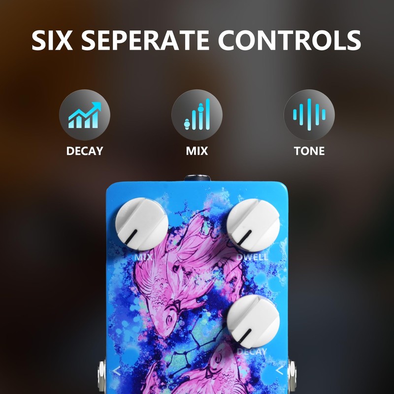 AZOR Spring Reverb Guitar Effect Pedal, True Bypass