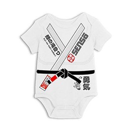 Baby Jiu Jitsu Bodysuit - Yuki Model BJJ Gi for Little Black Belts… (3-6 Months)