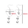 Women Girl Dangle Drop Big Heart Stud 925 Sterling Silver