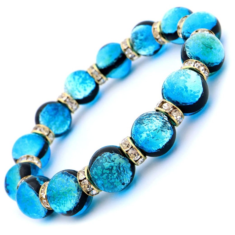 Shiny Firefly Glass Bracelet Hateruma Blue Glitter Men's Women's Okinawa