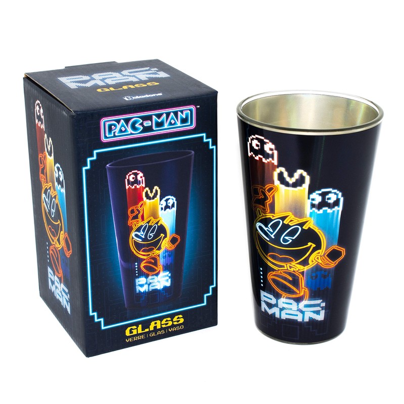 Pac Man Glass, Multi-Colour, 9 x 9 x 15 cm