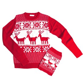 famjamjams Matching Pet & Owner Sweaters - 100% Acrylic Pet Parent Dog Twinning Ugly Holiday Sweater - Classic Christmas, Dog 2XL, Back Length 23" - Add Human Matching Sweaters to Cart Separately