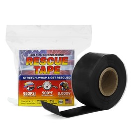 Bond It Rescue Tape, Self-Fusing Silicone for Emergency Plumbing, Pipe & Hose Repair, Electrical Insulation, Waterproof, 950PSI, Made in USA, 1" x 12', Black