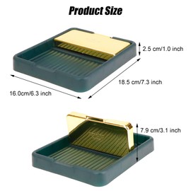 HAOTIAN-X 2 x Spoon Rest with Lid Holder for Stove Top, Spoon Holder for Kitchen Counter, Foldable Pot Lid Holder, Cooking Spoon, Utensil Rack, Kitchen Gadgets Accessories for Cooking (Green)