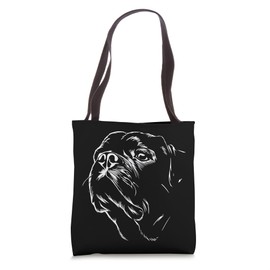 Rottweiler Dog Face Line Art Graphic Rottie Design Tote Bag