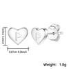 Delicate S925 Silver Heart Pendant Earrings Gift 26 Letter Initial