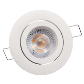McShine - LED recessed ceiling light, Eco-50, 5 W, 400 lm, swivelling, white, 3000 K, step-dimmable, ideal for ceiling installation in living room, hallway, workplace etc.