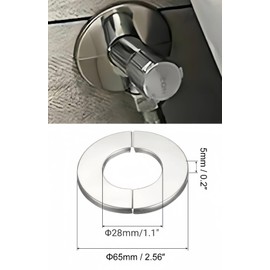 COMVASTARS 4Stück Edelstahl Rosetten Abdeckung Selbstklebende Dekorative Abdeckung Für Wasserhähne Geteilter Flansch,Wasserhahn-Abdeckung,Bekorative Abdeckungen Für Rohre,ID 28mm/OD 65mmRund(Silber)