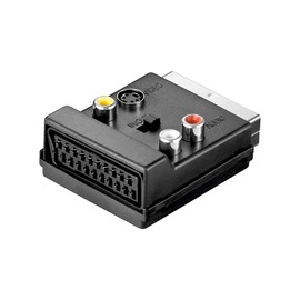 Wentronic 50312-GB SCART Adapter Plug/Jack 3 x RCA Jack and 4pol Mini DIN Jack