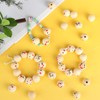 XIEJ Pack of 120 Smile Wooden Beads, 4 Styles Wooden