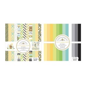Doodlebug Bee Happy Collection Bundle - 12 x 12 Double Sided Paper Pack + 12 x 12 Double Sided Texture Pack