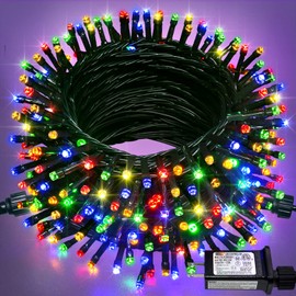 JMEXSUSS 200 LED Multicolor Christmas Lights Outdoor Waterproof, Expandable 66ft Christmas Tree Lights Green Wire, 8 Modes Twinkle Easter String Lights Plug in for Home Party Indoor Xmas Decorations