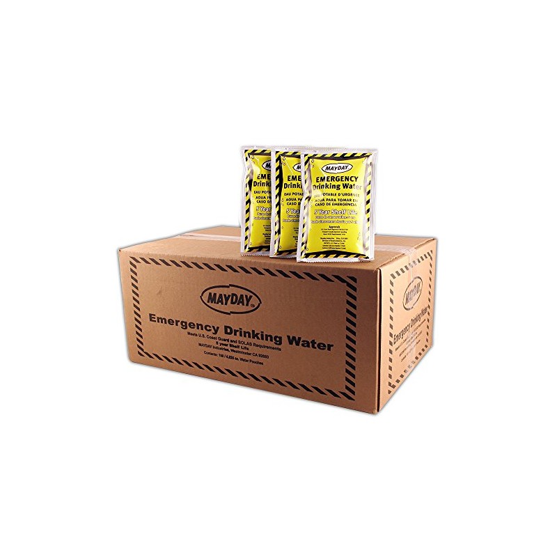 Mayday Pouch Water, Coast Guard Emergency Water, 5-Year Shelf LIfe,