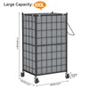 WOWLIVE Laundry Hamper with Wheels,Metal Wire Frame Rolling Laundry Basket