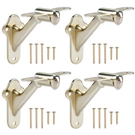 RealPlus Handrail Stair Bracket 3" Staircase Heavy Duty Hand Rail Brackets for Stairways Railing with Screws, Gold (Pack of 4)