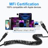 Coiled Lightning Cable 2 Pack, Apple Carplay Cable& MFi Certified,