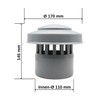 MD Technic Ventilation Hood Haze Hood Roof Vent DN50, DN75,