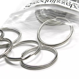 Bedazzlinbeads 30 Plain Silver Nickel Colored 20mm Iron Double Ring S Split Key Ring Splitrings