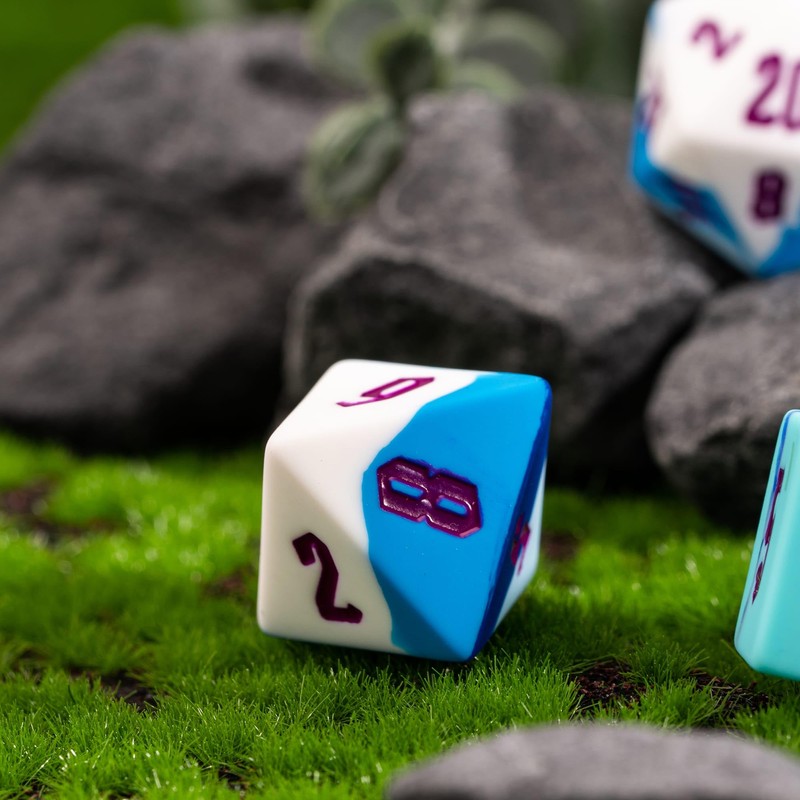 Cusdie Silica Gel DND Dice Set Polyhedral Resin Dice for