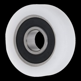 Yinpecly 6000RS Plastic Roller Idler Bearing 0.39 x 1.38inch Sliding Door Pulley Nylon 0.39" x 1.38" x 0.43"(IDxODxT) Flat Pulley Wheel for Furniture, Hardware Accessories, Mobile Door White 2Pcs
