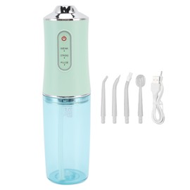 Tooth Flosser Electric Eliminate Oral Odor Waterproof Water Flosser Cordless Portable Oral Irrigator with 4 Nozzles Green